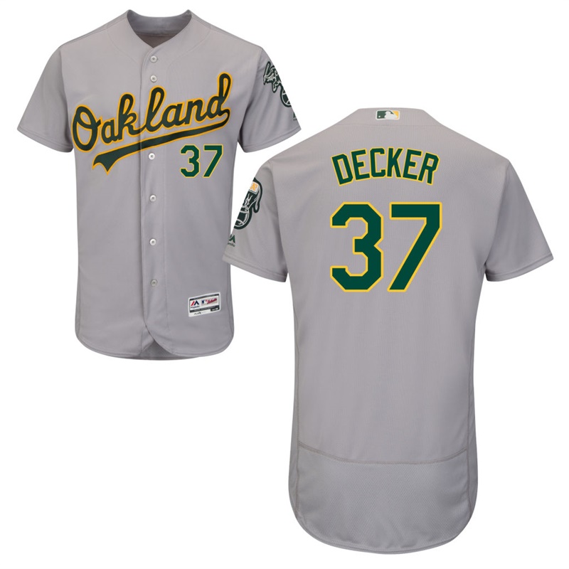 Men Oakland Athletics Jaff Decker #37 Gray Road Flex Base Jersey