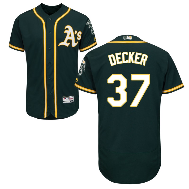 Men Oakland Athletics Jaff Decker #37 Green Alternate Flex Base Jersey