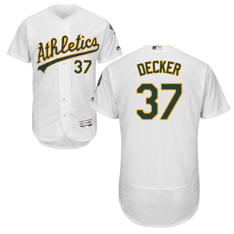 Men Oakland Athletics Jaff Decker #37 White Home Flex Base Jersey