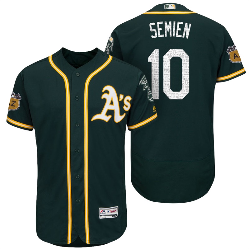 Oakland Athletics Marcus Semien #10 Green 2017 Spring Training Cactus League Patch Authentic Collection Flex Base Jersey