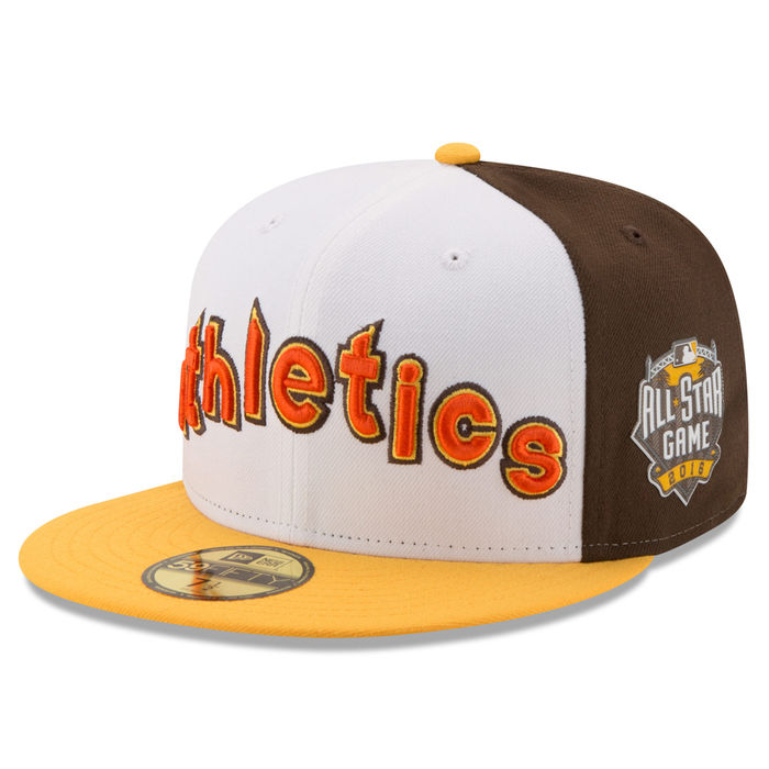 Oakland Athletics New Era White/Yellow Home Run Derby 2016 All-Star Game Patch Authentic Collection 59FIFTY Fitted Hat