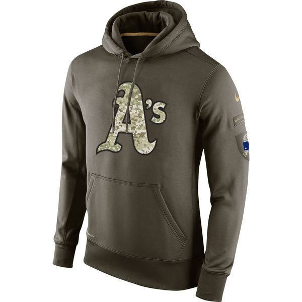 Oakland Athletics Olive Salute To Service Pullover Hoodie