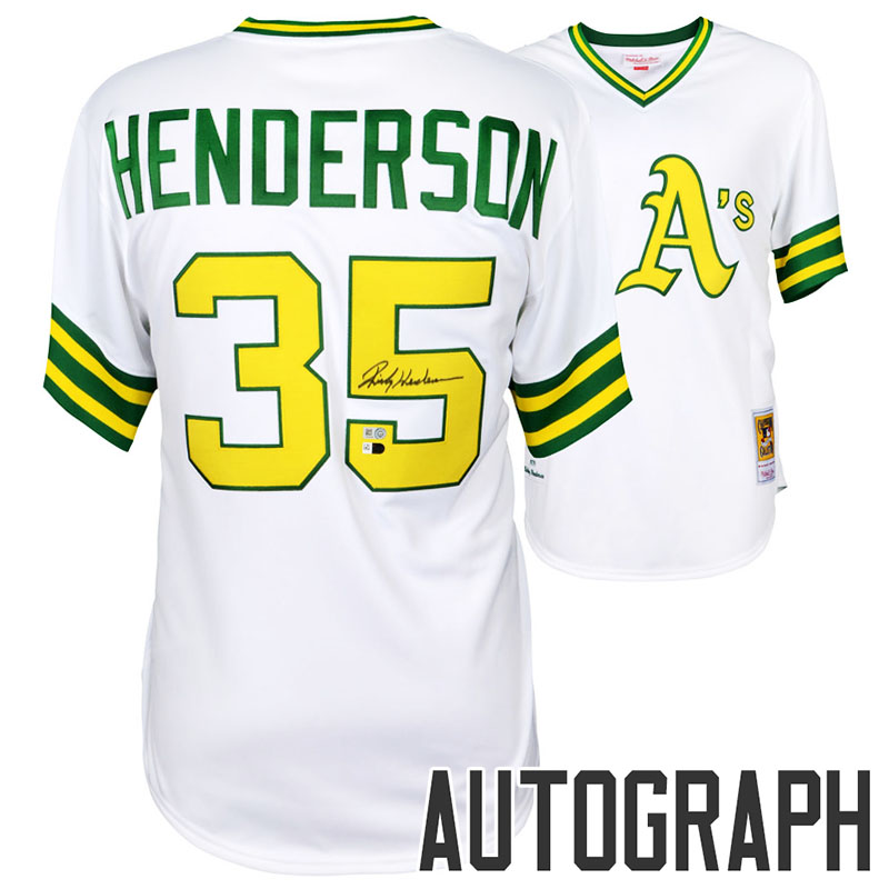 Oakland Athletics Rickey Henderson 2016 Autographed White Jersey