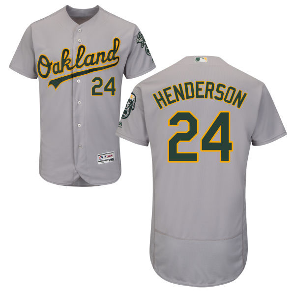 Oakland Athletics Rickey Henderson #24 Gray Authentic Collection Flexbase Jersey