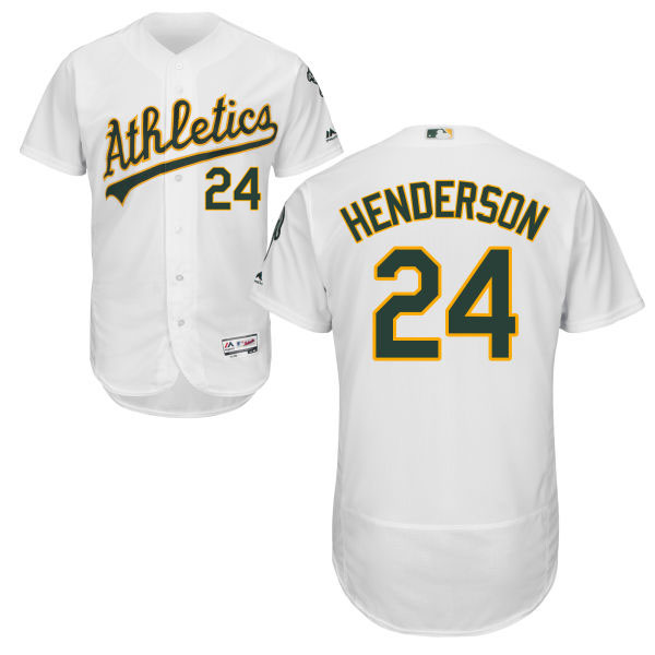 Oakland Athletics Rickey Henderson #24 White Authentic Collection Flexbase Jersey