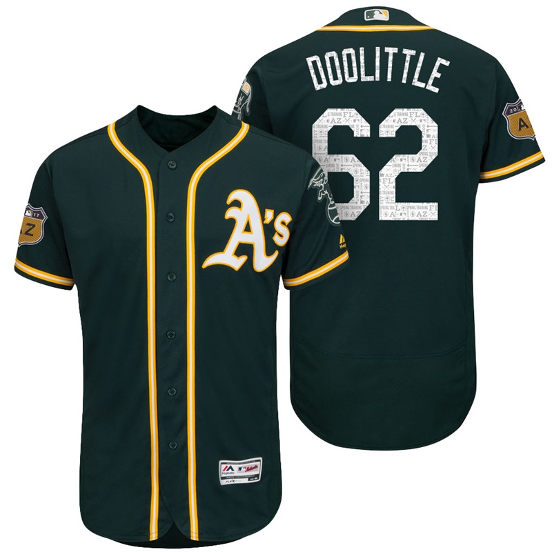 Oakland Athletics Sean Doolittle #62 Green 2017 Spring Training Cactus League Patch Authentic Collection Flex Base Jersey