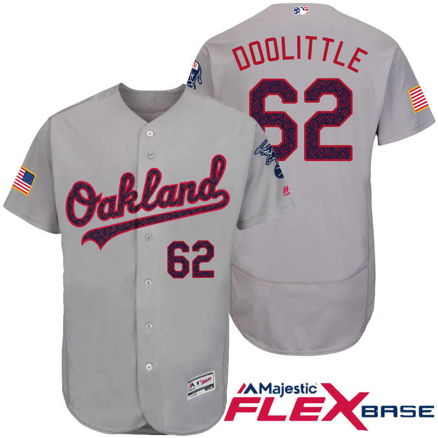 Oakland Athletics #62 Sean Doolittle Gray Stars & Stripes 2016 Independence Day Flex Base Jersey