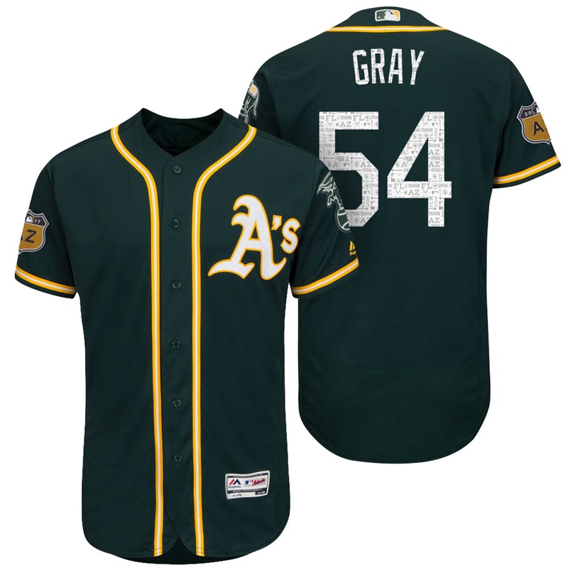 Oakland Athletics Sonny Gray #54 Green 2017 Spring Training Cactus League Patch Authentic Collection Flex Base Jersey