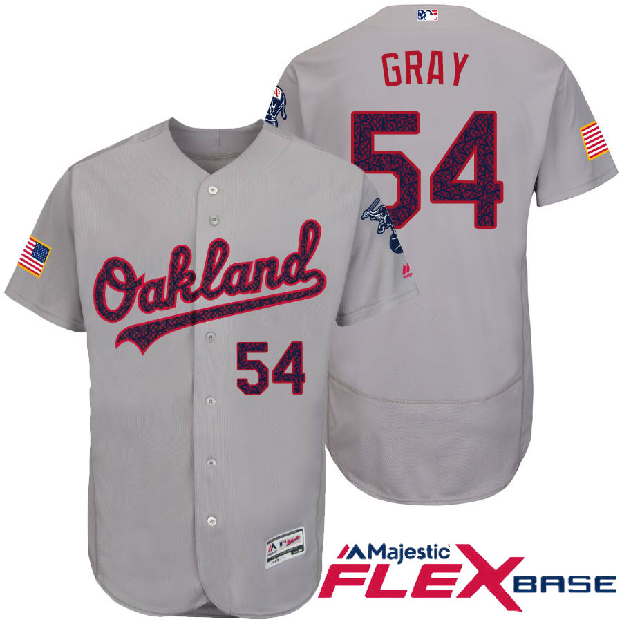 Oakland Athletics #54 Sonny Gray Gray Stars & Stripes 2016 Independence Day Flex Base Jersey