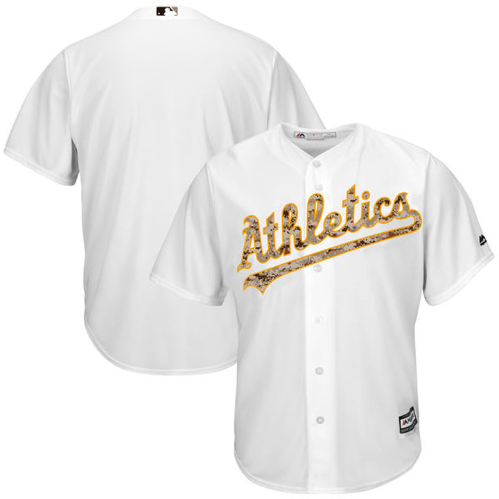 Oakland Athletics Majestic White Camo Logo Team Jersey