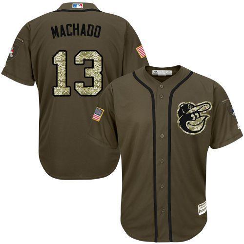 Baltimore Orioles #13 Manny Machado Olive Camo Stitched Baseball Jersey