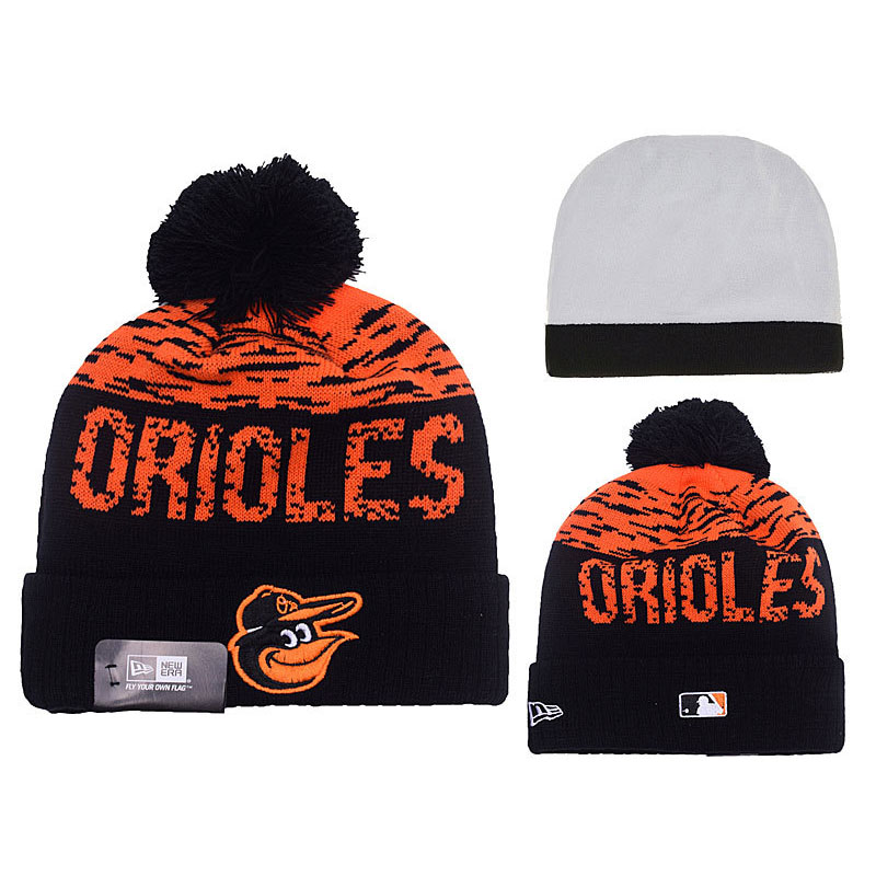 Baltimore Orioles Black Clubhouse Cuffed Knit Hat With Pom