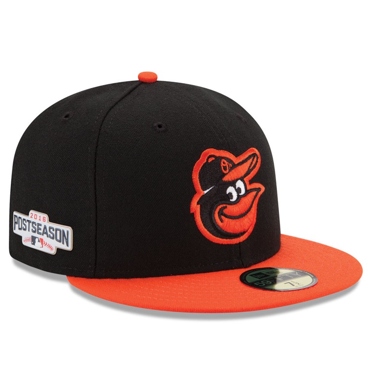 Baltimore Orioles Black Orange 2016 Postseason Side Patch 59FIFTY Fitted Hat