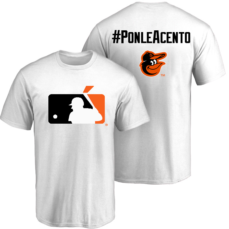 Baltimore Orioles White Hispanic Heritage Month PonleAcento T-Shirt