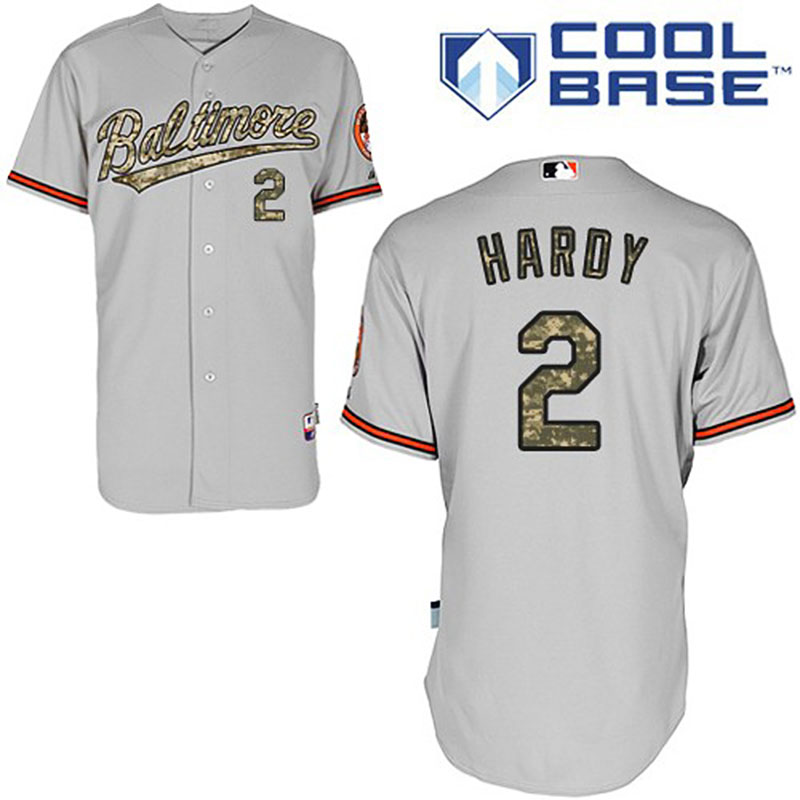 Baltimore Orioles #2 J.J. Hardy Men's Authentic Grey USMC Majestic MLB Cool Base Jersey