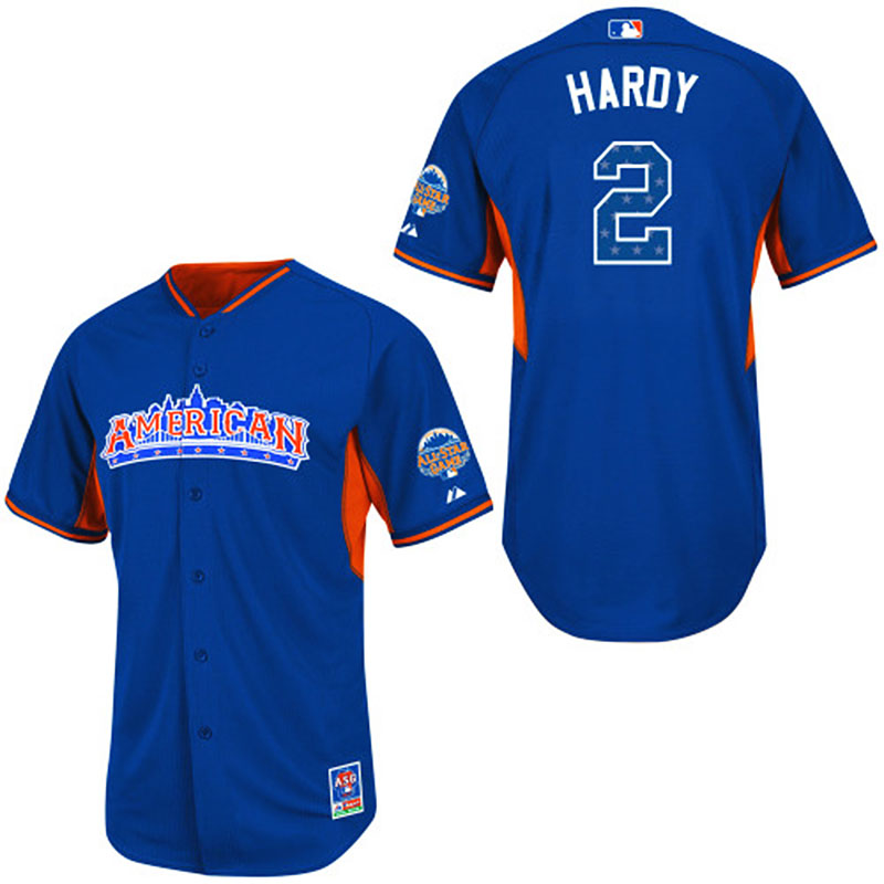 Baltimore Orioles #2 J.J. Hardy Men's Authentic Royal Blue American League 2013 All Star BP Majestic MLB Jersey