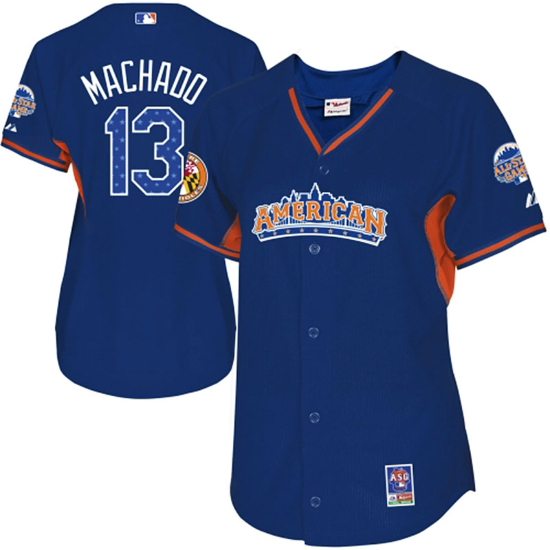 Baltimore Orioles #13 Manny Machado Women's Authentic Royal Blue American League 2013 All Star BP Majestic MLB Jersey