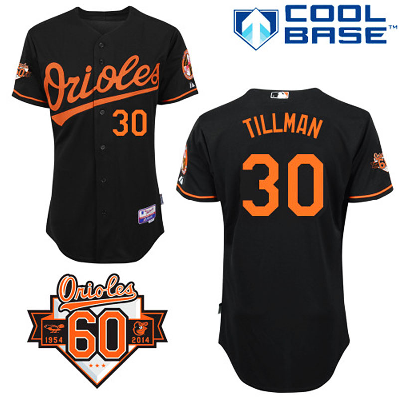 Baltimore Orioles #30 Chris Tillman Men's Authentic Black Alternate Majestic MLB Cool Base Jersey