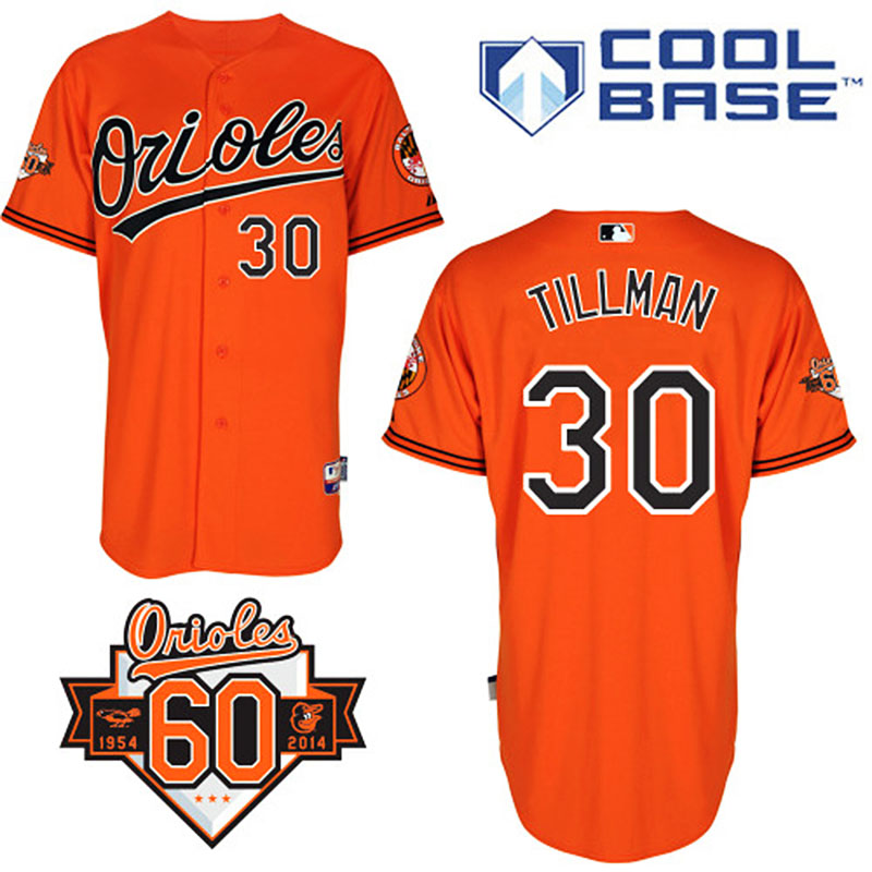 Baltimore Orioles #30 Chris Tillman Men's Authentic Orange Alternate Majestic MLB Cool Base Jersey