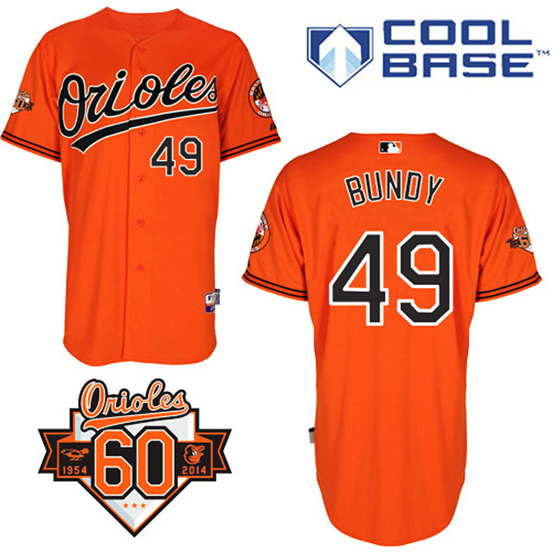 Baltimore Orioles #49 Dylan Bundy Men's Authentic Orange Alternate Majestic MLB Cool Base Jersey