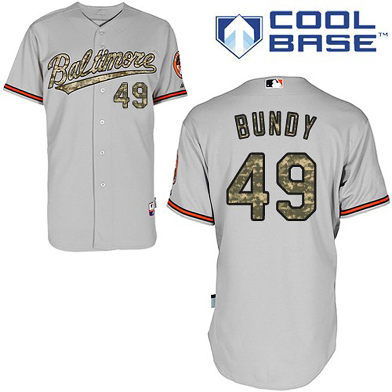 Baltimore Orioles #49 Dylan Bundy Men's Authentic Grey USMC Majestic MLB Cool Base Jersey