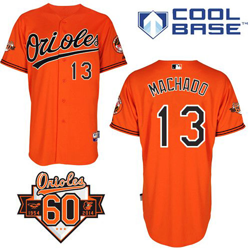 Baltimore Orioles #13 Manny Machado Youth Authentic Orange Alternate Majestic MLB Cool Base Jersey