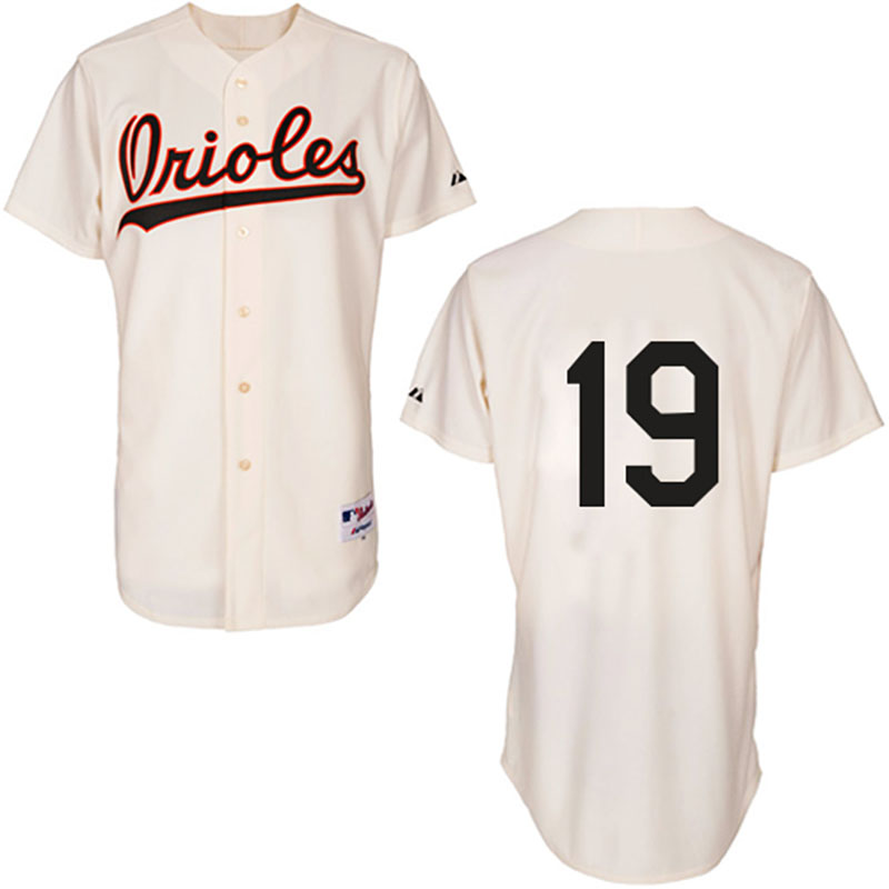 Baltimore Orioles #19 Chris Davis Men's Authentic Cream 1954 Turn Back The Clock Majestic MLB Jersey