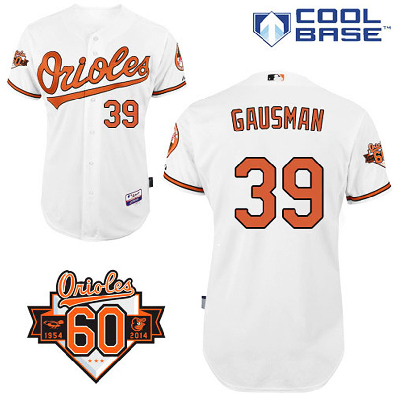 Baltimore Orioles #39 Kevin Gausman Men's Authentic White Home Majestic MLB Cool Base Jersey