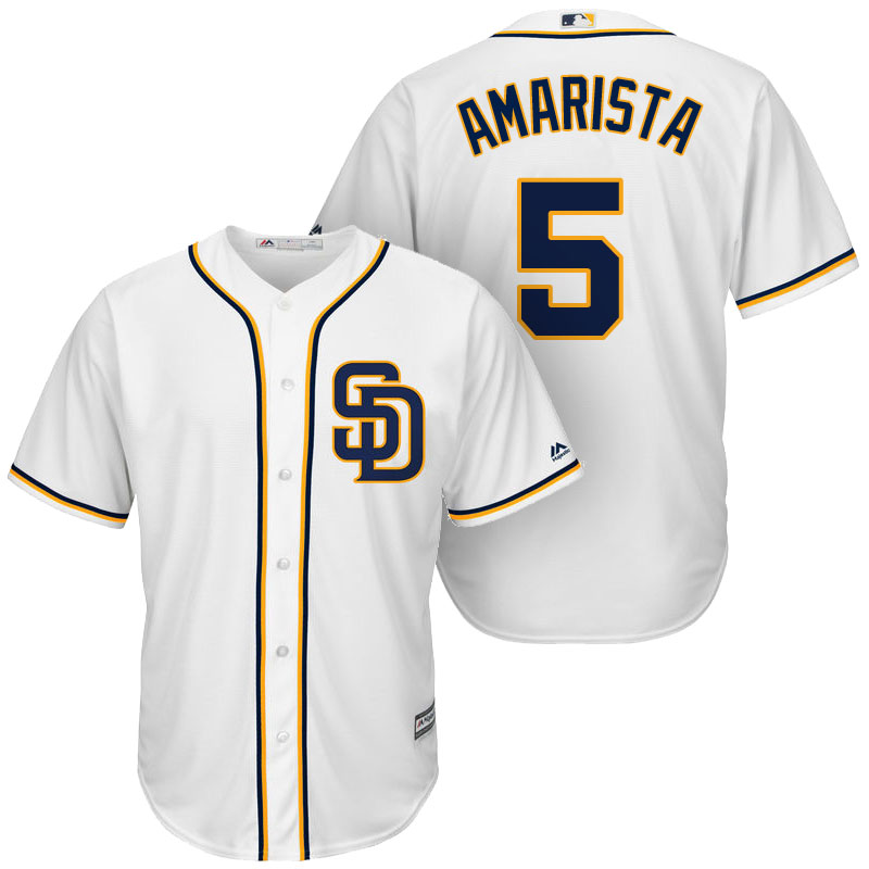 San Diego Padres #5 Alexi Amarista White Cool Base Player Jersey