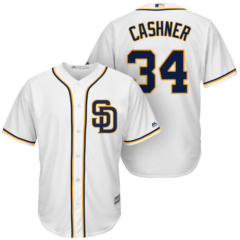 San Diego Padres #34 Andrew Cashner White Cool Base Player Jersey