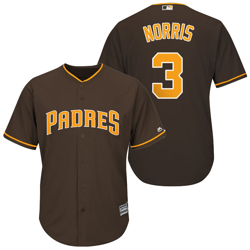 San Diego Padres #3 Derek Norris Brown Cool Base Player Jersey