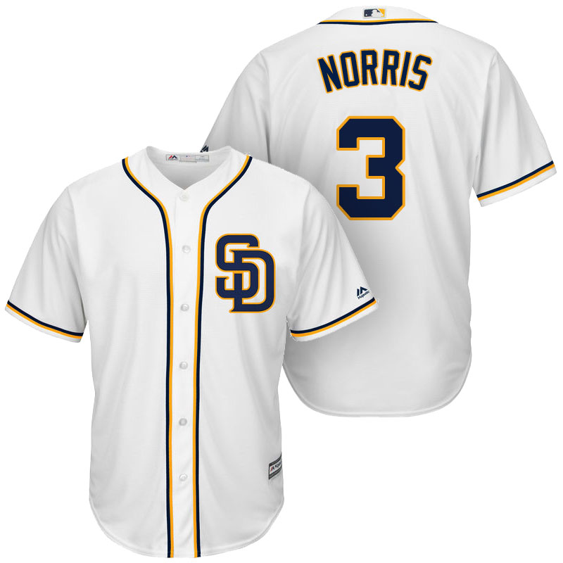 San Diego Padres #3 Derek Norris White Cool Base Player Jersey