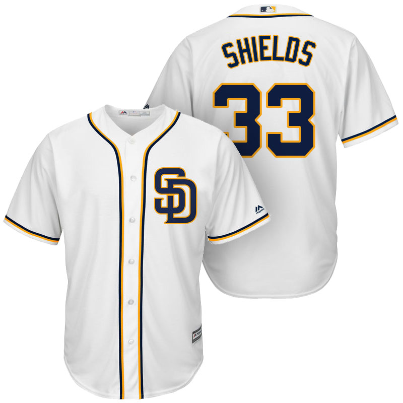 San Diego Padres #33 James Shields White Cool Base Player Jersey