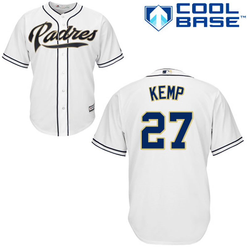 San Diego Padres #27 Matt Kemp Cool Base Home Jersey