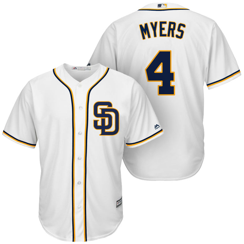 San Diego Padres #4 Wil Myers White Cool Base Player Jersey