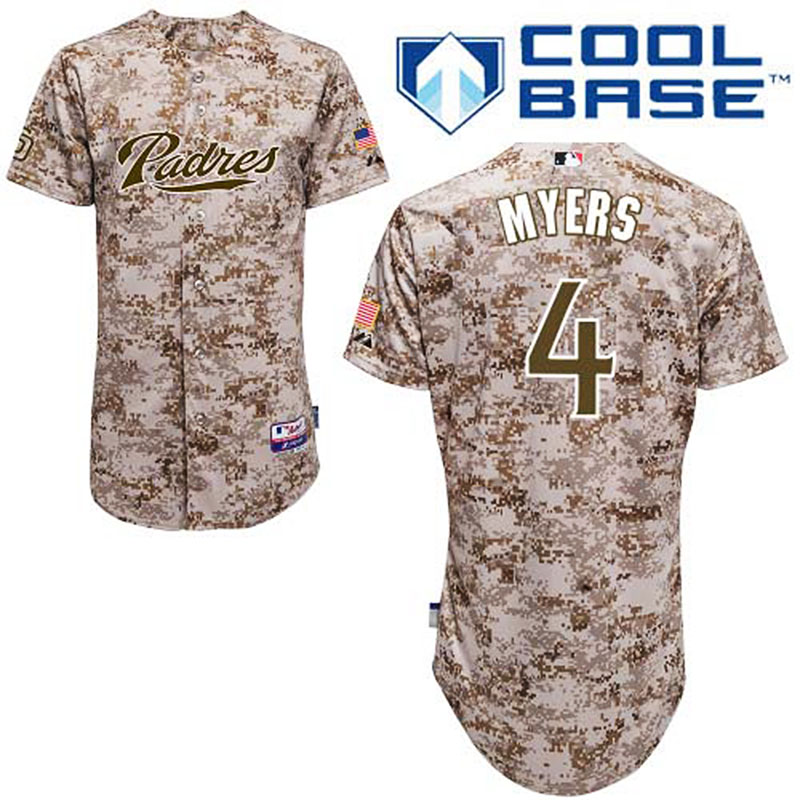 San Diego Padres #4 Wil Myers Men's Authentic Camo Alternate Majestic MLB Cool Base Jersey