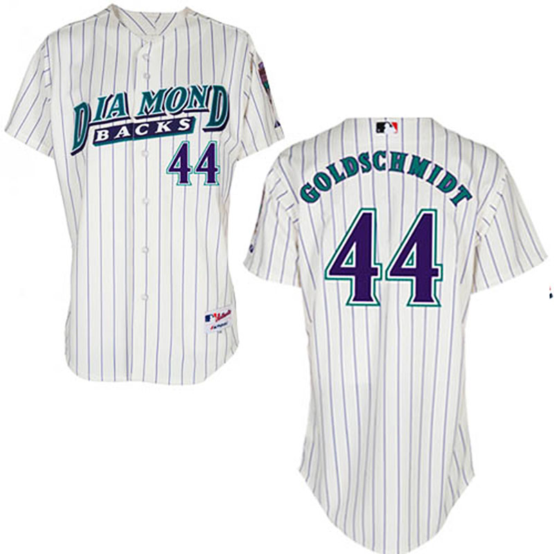 Arizona Diamondbacks #44 Paul Goldschmidt Men's Authentic White Throwback Jersey