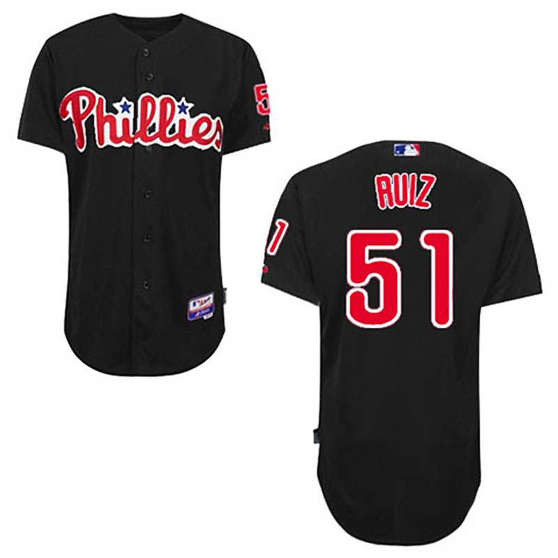 Philadelphia Phillies #51 Carlos Ruiz Black Jersey