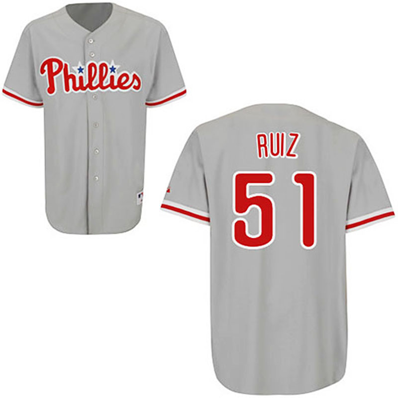 Philadelphia Phillies #51 Carlos Ruiz Grey Road Jersey