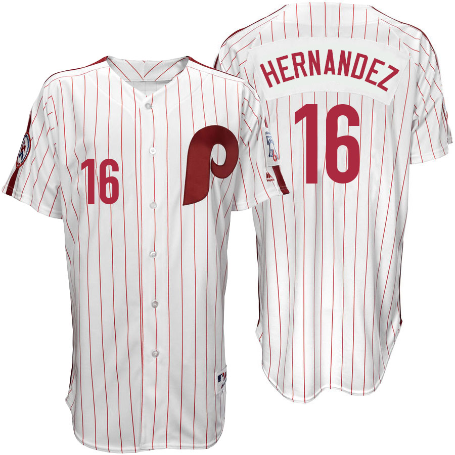 Philadelphia Phillies Cesar Hernandez #16 White 1976 Turn Back the Clock Authentic Player Jersey