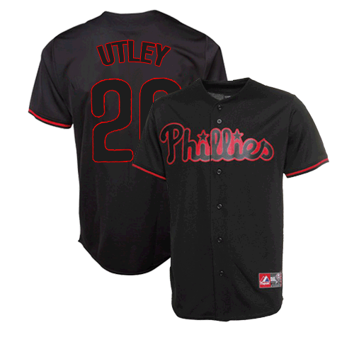 Philadelphia Phillies #26 Chase Utley Black Fashion Jersey