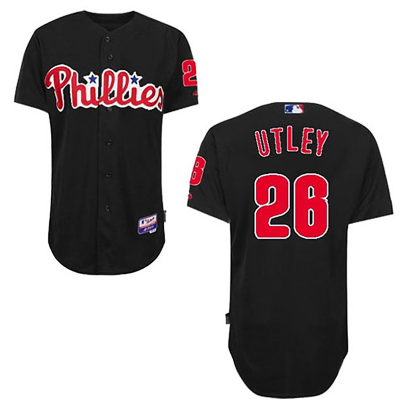 Philadelphia Phillies #26 Chase Utley Black Jersey