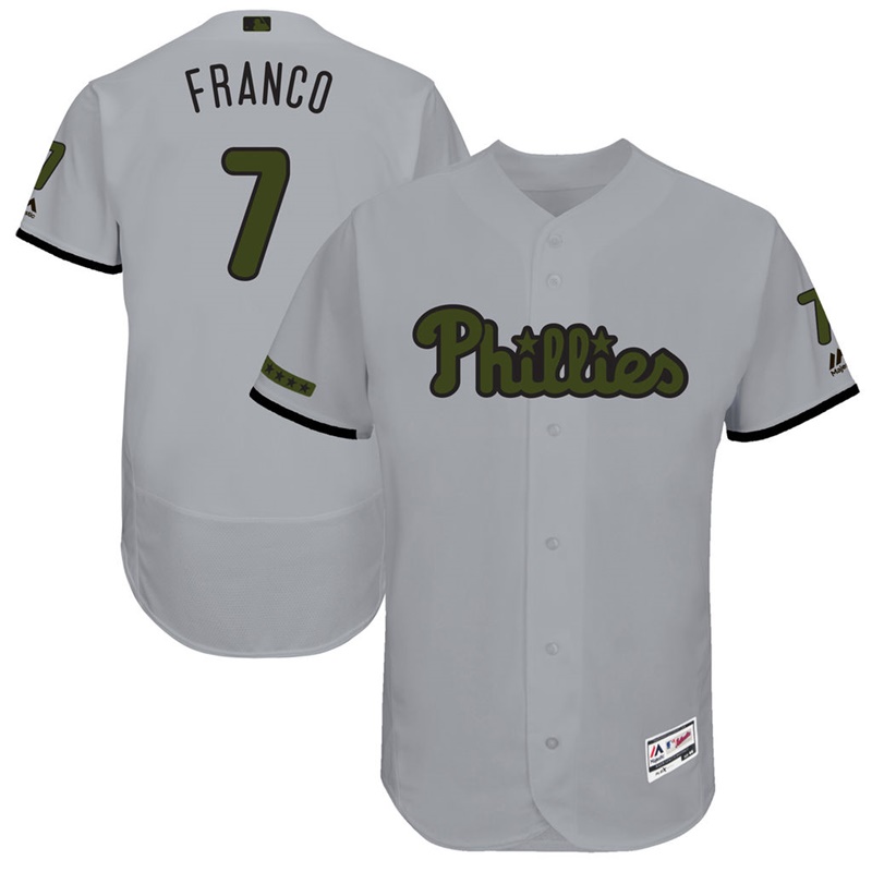 Maikel Franco #7 Men Philadelphia Phillies 2017 Memorial Day Gray Flex Base Jersey