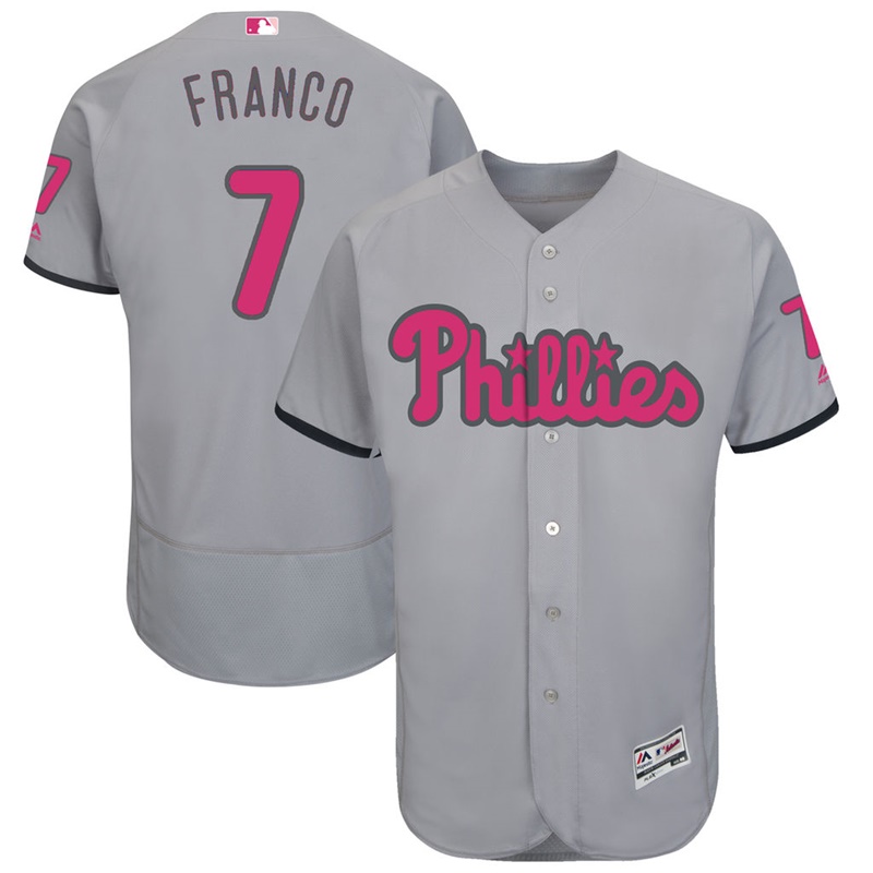 Maikel Franco #7 Men Philadelphia Phillies 2017 Mother's Day Gray Flex Base Jersey