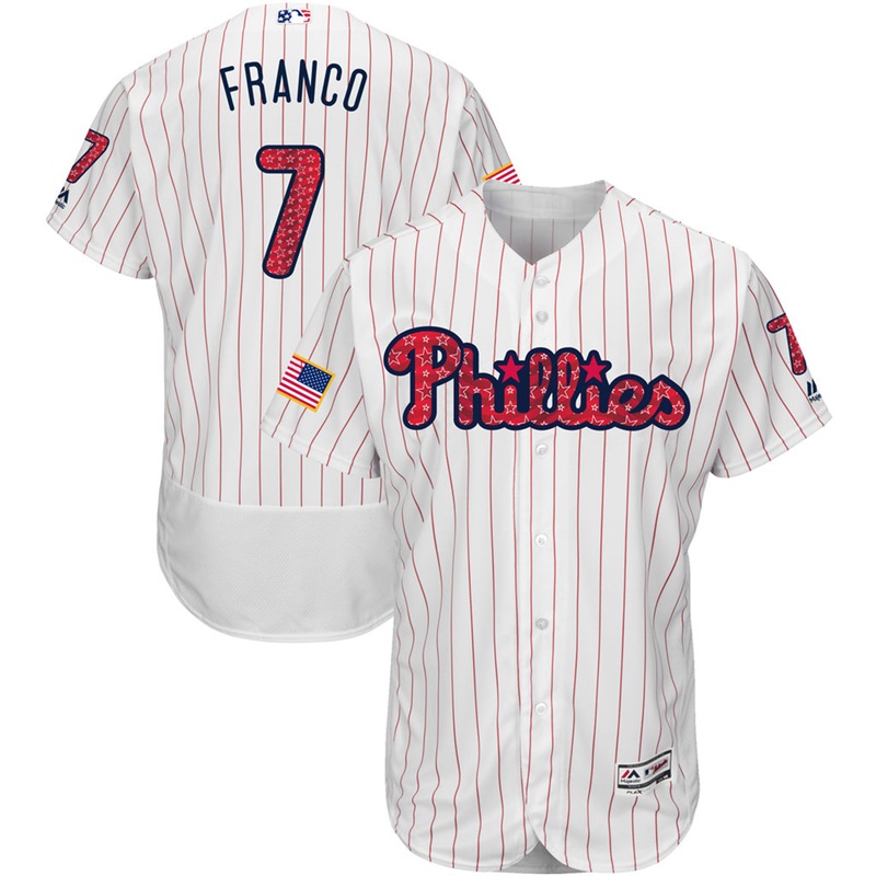 Maikel Franco #7 Philadelphia Phillies 2017 Stars & Stripes Independence Day White Flex Base Jersey - Men