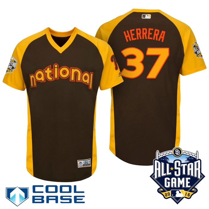 2016 MLB All-Star National Philadelphia Phillies Odubel Herrera #37 Brown Home Run Derby Cool Base Jersey