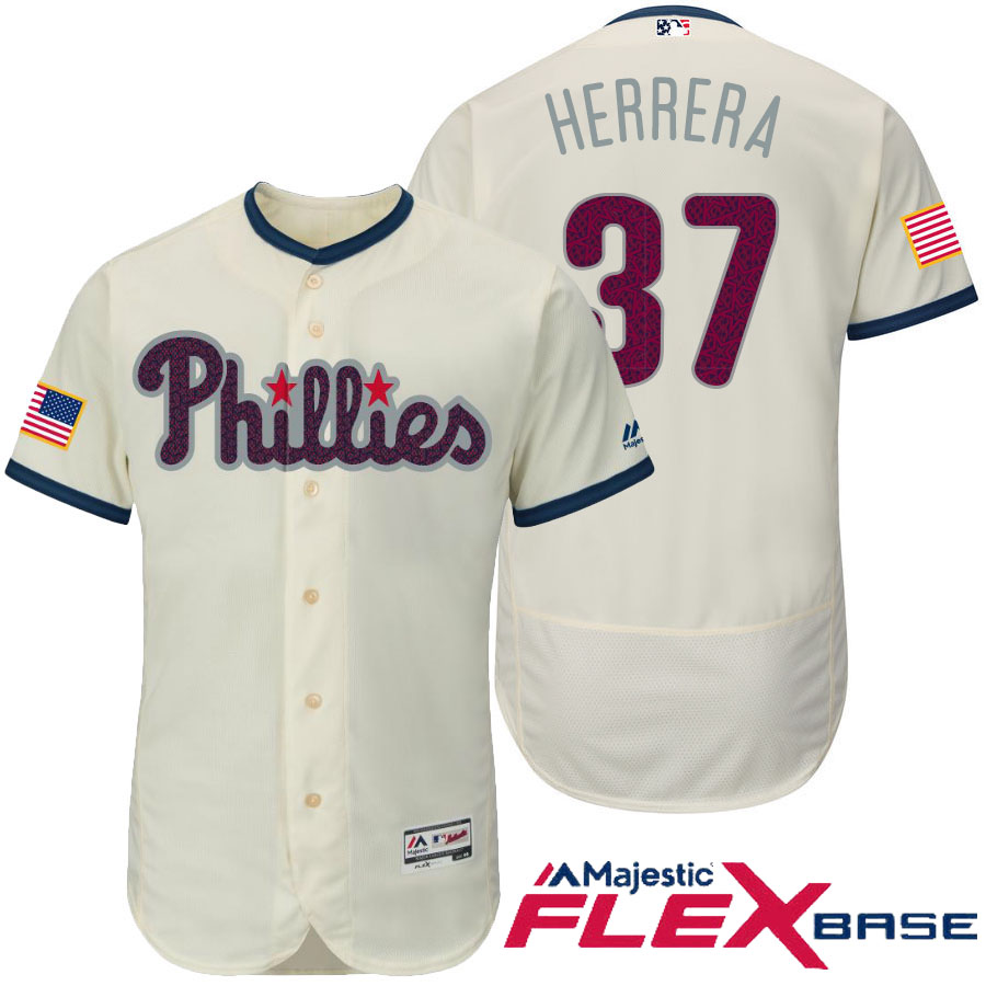 Philadelphia Phillies #37 Odubel Herrera Cream Stars & Stripes 2016 Independence Day Flex Base Jersey