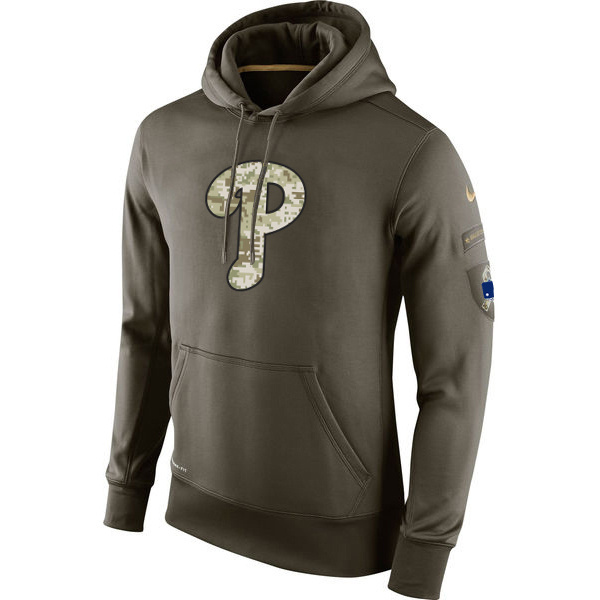 Philadelphia Phillies Olive Salute To Service Pullover Hoodie