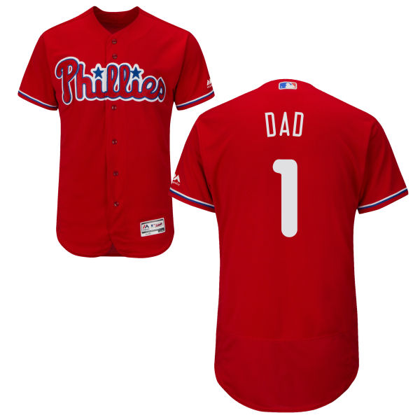 Philadelphia Phillies Majestic Red Father's Day Gift Authentic Jersey