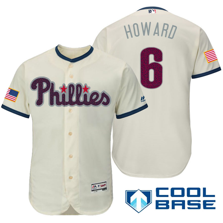 Philadelphia Phillies #6 Ryan Howard Cream Stars & Stripes 2016 Independence Day Cool Base Jersey